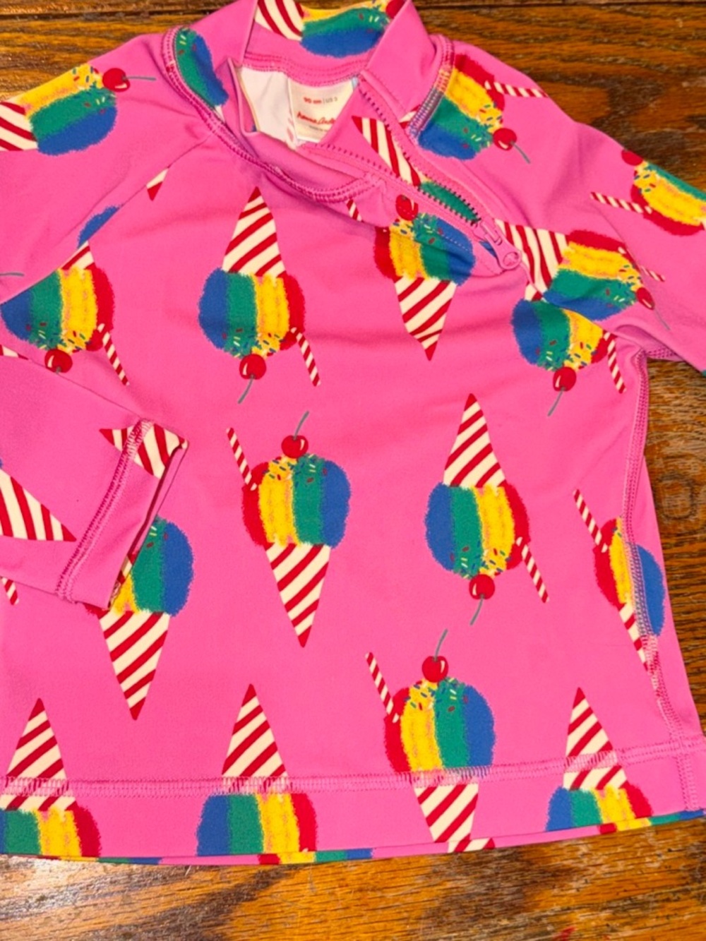 Hanna Andersson Pink Rainbow Popsicle Kids Rashguard
